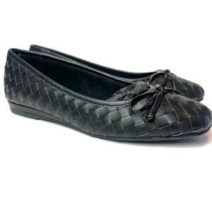 NWT Easy Spirit Dayanna Black Woven Slip-On Ballet Flats Comfort Shoes Size 6